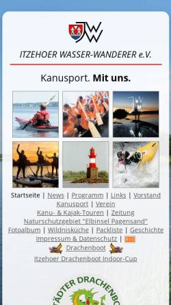 Vorschau der mobilen Webseite www.itzehoer-wasser-wanderer.de, Itzehoer Wasser-Wanderer e.V