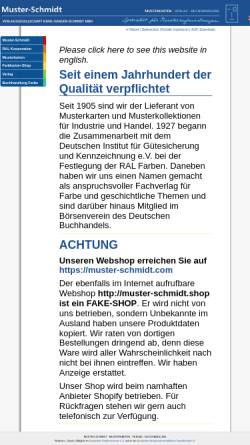 Vorschau der mobilen Webseite muster-schmidt.de, Hans Hansen-Schmidt Musterkarten GmbH