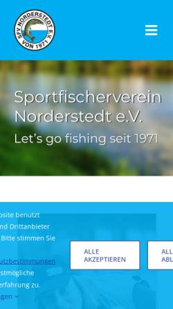 Vorschau der mobilen Webseite sfvnorderstedt.de, Sportfischerverein Norderstedt von 1971 e.V.