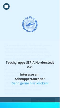 Vorschau der mobilen Webseite tauchgruppe-sepia.de, Tauchgruppe Sepia Norderstedt e.V.