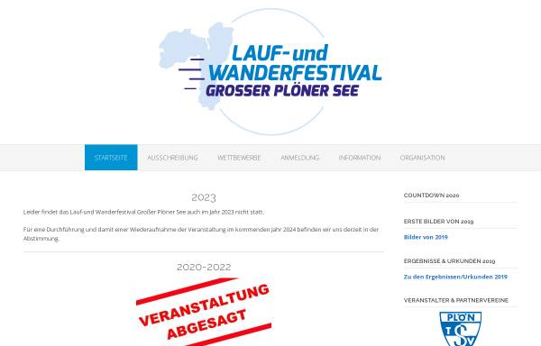 Vorschau von www.lauf-festival-ploener-see.de, Internationales Lauf- und Wanderfestival Großer Plöner See