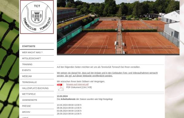 Vorschau von www.tctornesch.de, Tennis Club Tornesch