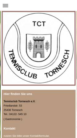 Vorschau der mobilen Webseite www.tctornesch.de, Tennis Club Tornesch