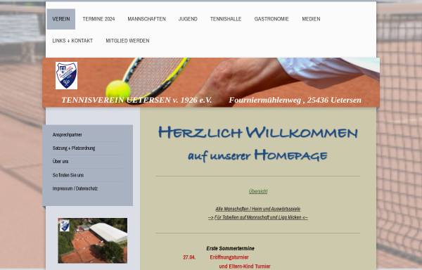 Vorschau von www.tvuetersen.de, Tennisverein Uetersen e. V. 1926