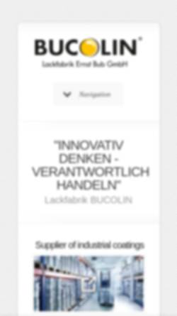 Vorschau der mobilen Webseite www.bucolin.de, Lackfabrik Ernst Bub GmbH