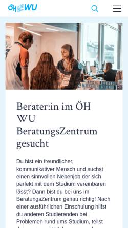Vorschau der mobilen Webseite oeh-wu.at, Hochschülerschaft an der WU Wien