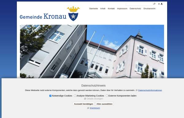 Vorschau von www.kronau.de, Gemeinde Kronau