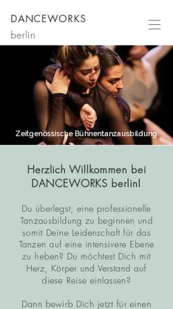 Vorschau der mobilen Webseite www.danceworks-ev.de, Danceworks Berlin