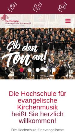 Vorschau der mobilen Webseite www.hfk-bayreuth.de, Hochschule für evangelische Kirchenmusik Bayreuth