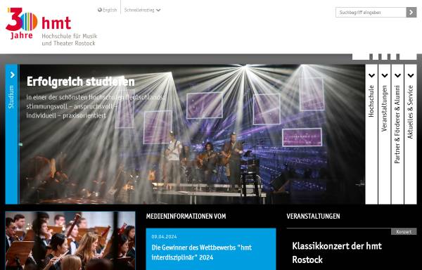 Vorschau von www.hmt-rostock.de, Hochschule für Musik und Theater Rostock