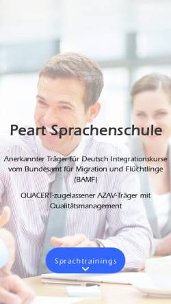 Vorschau der mobilen Webseite www.peart-sprachen.de, Peart Sprachenschule