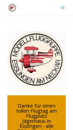 Vorschau der mobilen Webseite www.mfg-esslingen.de, Modellfluggruppe (MFG) des Aero-Club Esslingen