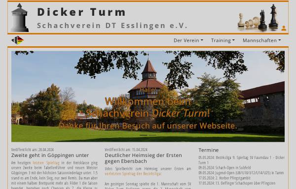 Vorschau von www.sv-dicker-turm-esslingen.de, Schachvereins Dicker Turm Esslingen am Neckar e. V.