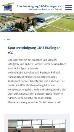 Vorschau der mobilen Webseite www.sv-1845.de, SV 1845 Esslingen e.V.