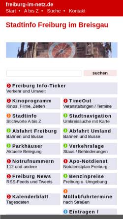 Vorschau der mobilen Webseite www.freiburg-im-netz.de, Freiburg-im-Netz