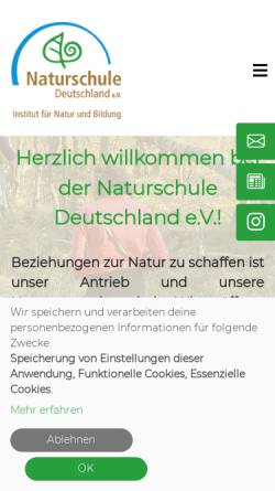 Vorschau der mobilen Webseite www.naturschule.de, Naturschule Deutschland e.V.