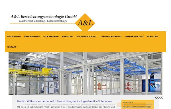 Vorschau von www.aundlindustrielack.de, A und L Beschichtungstechnologie GmbH