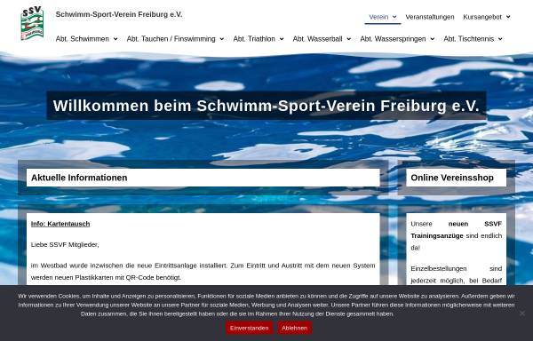 Vorschau von www.ssvf.de, Schwimmsportverein Freiburg