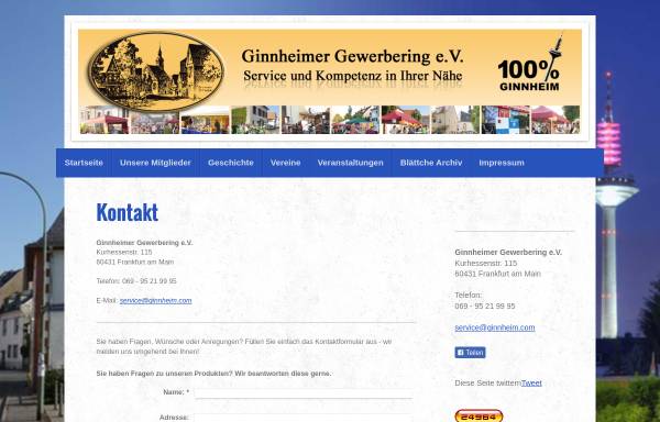 Vorschau von www.ginnheim.com, Gewerbering Ginnheim e. V.