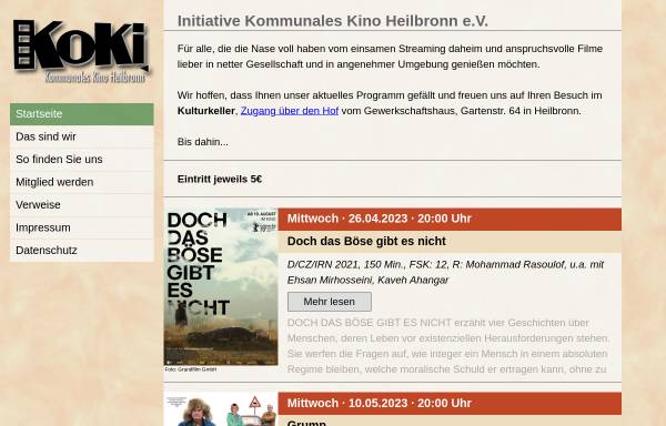Vorschau von www.koki-heilbronn.de, Initiative Kommunales Kino Heilbronn e.V.