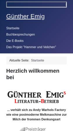 Vorschau der mobilen Webseite www.guenther-emig.de, Günther Emig