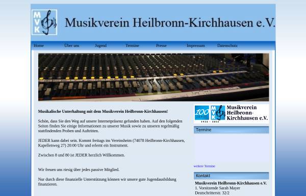 Vorschau von www.mv-kirchhausen.de, Musikverein Heilbronn-Kirchhausen