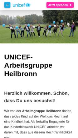 Vorschau der mobilen Webseite www.heilbronn.unicef.de, UNICEF-Arbeitsgruppe Heilbronn