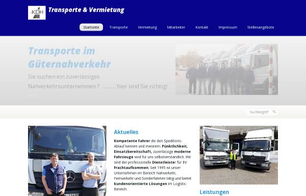 Vorschau von www.lkwdienstleistung.de, KDH Transporte & LKW Vermietung