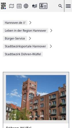 Vorschau der mobilen Webseite www.hannover.de, Stadtbezirk Döhren-Wülfel