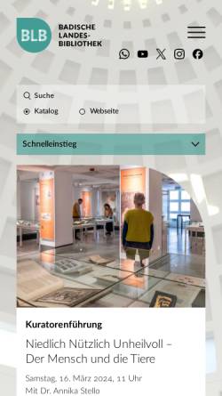 Vorschau der mobilen Webseite www.blb-karlsruhe.de, Badische Landesbibliothek