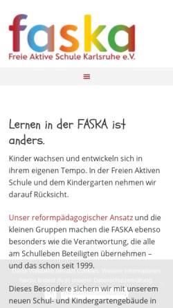 Vorschau der mobilen Webseite faska.de, Freie Aktive Schule Karlsruhe e. V.