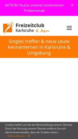 Vorschau der mobilen Webseite www.freizeitclub-karlsruhe.de, Freizeitclub Karlsruhe