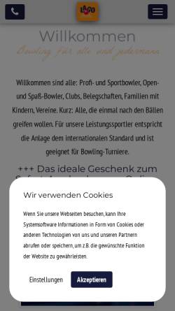 Vorschau der mobilen Webseite www.lago-bowling.de, Lago Bowling