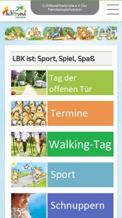 Vorschau der mobilen Webseite www.lichtbund-karlsruhe.de, Lichtbund
