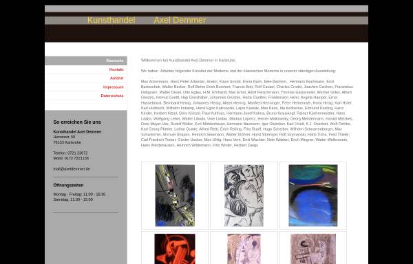 Vorschau von www.axeldemmer.de, Kunst und Antiquitäten Axel Demmer