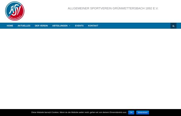 Vorschau von www.asv-gruenwettersbach.com, Allgemeiner Sportverein Grünwettersbach 1892 e.V.