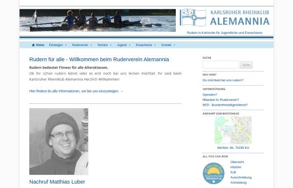 Vorschau von www.rheinklub-alemannia.de, Karlsruher Rheinklub Alemannia e.V.