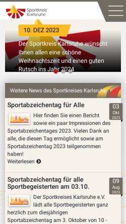 Vorschau der mobilen Webseite www.sportkreis-karlsruhe.de, Sportkreis Karlsruhe