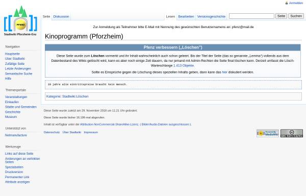 Kinoprogramm - Stadtwiki Pforzheim-Enz