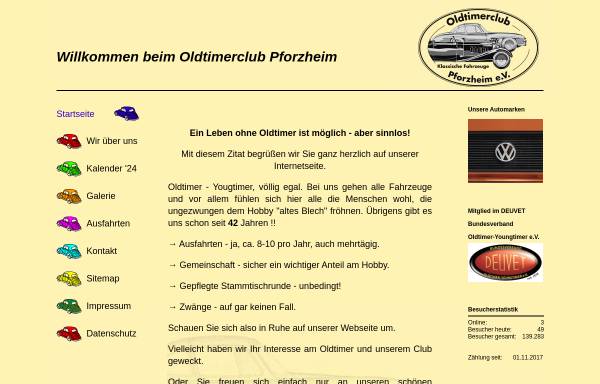 Vorschau von www.oldtimerclub-pforzheim.de, Oldtimerclub klassische Fahrzeuge Pforzheim e. V.