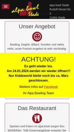 Vorschau der mobilen Webseite www.alpa-bowl.de, Alpa Bowl
