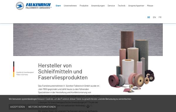 Vorschau von www.falkenrich.de, Falkenrich GmbH Schleif- und Poliermittel