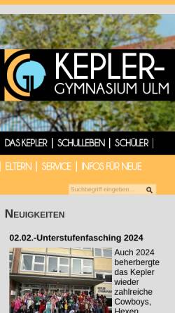 Vorschau der mobilen Webseite www.kgu.schule.ulm.de, Kepler-Gymnasium Ulm