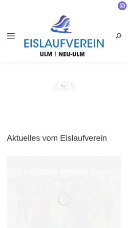 Vorschau der mobilen Webseite www.eislaufverein-ulm.de, Eislaufverein Ulm/Neu-Ulm e. V.
