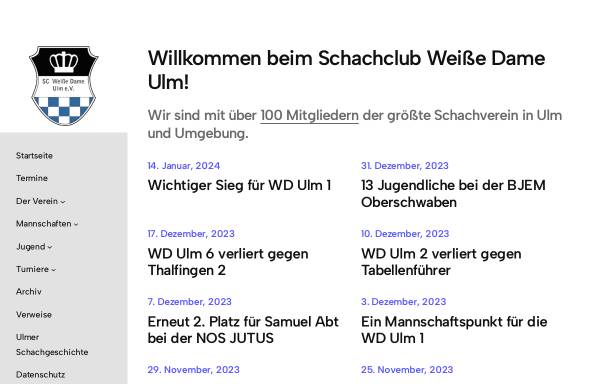 Vorschau von www.weisse-dame-ulm.de, Schachklub Weiße Dame Ulm e. V.