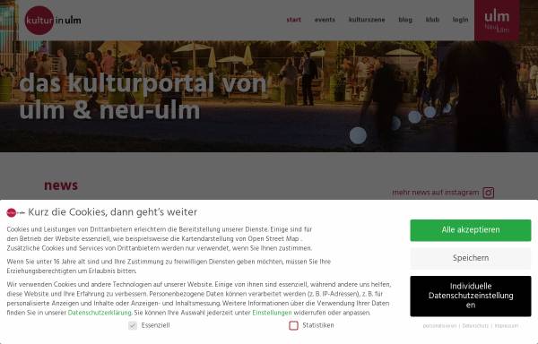 Vorschau von www.kultur-in-ulm.de, Ulmer und Neu-Ulmer Kulturnacht