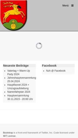Vorschau der mobilen Webseite www.nzh.de, Narrenzunft Hirschau e.V.