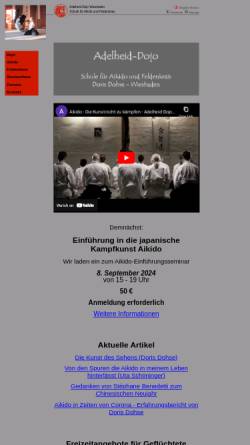 Vorschau der mobilen Webseite www.adelheid-dojo.de, Aikido und Feldenkrais