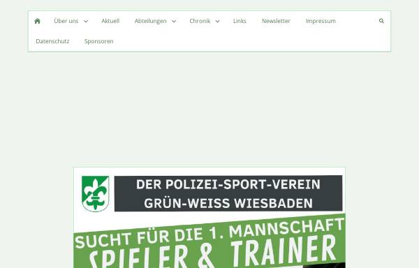 Vorschau von www.psv-gruen-weiss-wiesbaden.de, Polizei-Sport-Verein Grün-Weiss Wiesbaden e. V.
