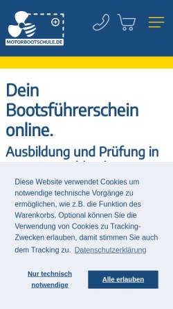 Vorschau der mobilen Webseite www.motorbootschule.de, Segelschule und Motorbootschule Schlenter